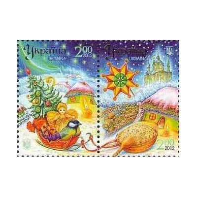 2 عدد تمبر کریستمس - اوکراین 2012