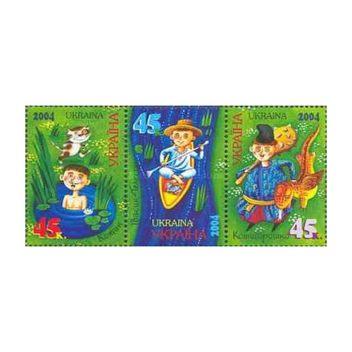 3 عدد تمبر افسانه های اوکراینی - اوکراین 2004