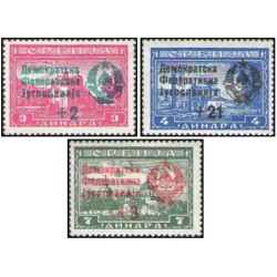 3 عدد  تمبرهای صربستان سورشارژ  - یوگوسلاوی 1944