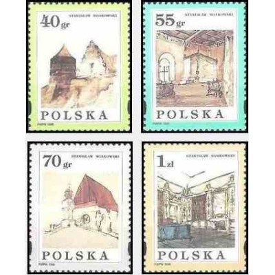 4 عدد تمبر تابلوهای نقاشی اثر استنیسلاو نواکوسکی  - لهستان 1996