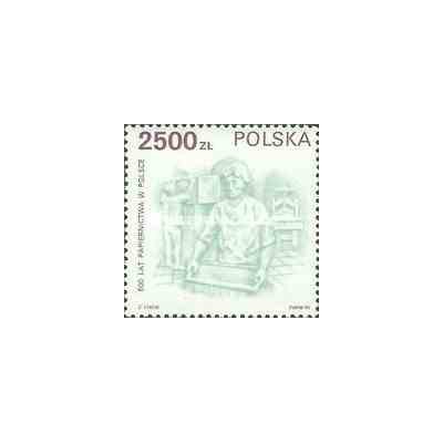 1 عدد تمبر 500مین سال صنعت کاغذ در لهستان- لهستان 1991