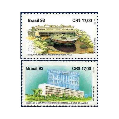 2 عدد تمبر مدارس مهندسی - برزیل 1993