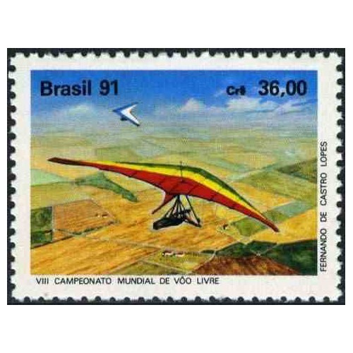 1 عدد تمبر هشتمین سال  مسابقات آزاد جهانی پرواز  - برزیل 1991