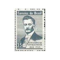 1 عدد تمبر یادبود اپیتاچیو پزوزا - 11مین رئیس جمهور برزیل  - برزیل 1965