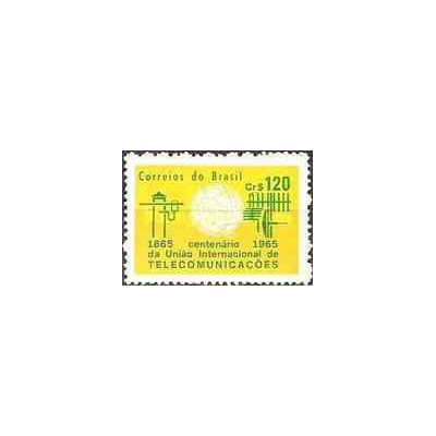 1 عدد تمبر صدمین سال ITU  - برزیل 1965 با شارنیه