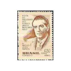 1 عدد تمبر بازدید مکزیک - پست هوائی - برزیل 1960