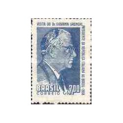1 عدد تمبر یادبود بازدید رئیس جمهور ایتالیا - پرزیدنت گرونچی - برزیل 1958