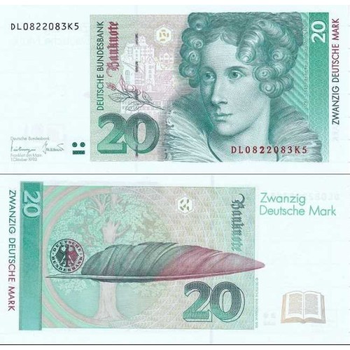 اسکناس 20 مارک - جمهوری فدرال آلمان 1993 سفارشی