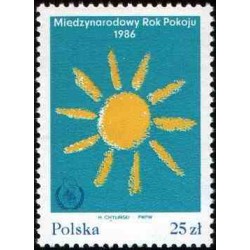 1 عدد تمبر سال بین المللی صلح - لهستان 1986