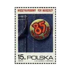 1 عدد تمبر سال بین المللی جوانان - لهستان 1985