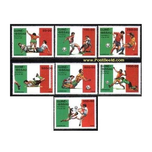 7 عدد تمبر جام جهانی ایتالیا - گینه بیسائو 1989