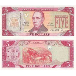 اسکناس 5 دلار - لیبریا 2009