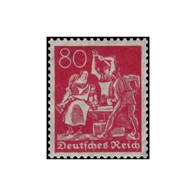1 عدد تمبر از سری پستی - 80 فنیک  - رایش آلمان 1921 با شارنیه