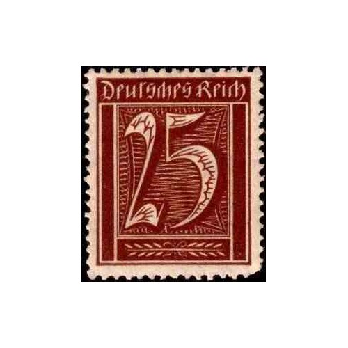 1 عدد تمبر از سری پستی - 25 فنیک  - رایش آلمان 1921 با شارنیه