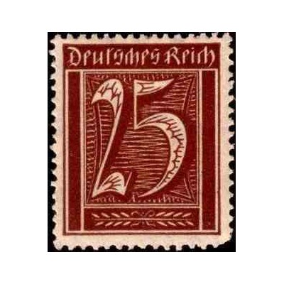 1 عدد تمبر از سری پستی - 25 فنیک  - رایش آلمان 1921 با شارنیه