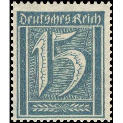 1 عدد تمبر از سری پستی - 15 فنیک  - رایش آلمان 1922 با شارنیه