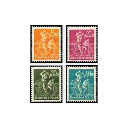 4 عدد تمبر سری پستی - رایش آلمان 1922