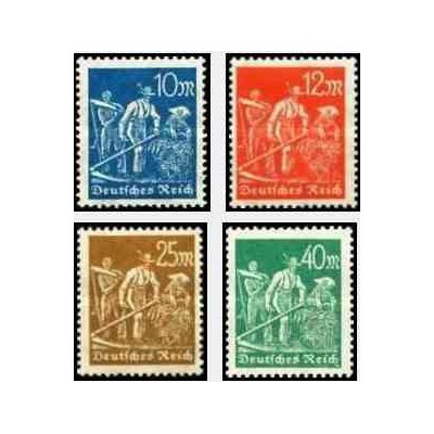 4 عدد تمبر سری پستی - رایش آلمان 1922