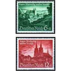 2 عدد تمبر الحاق مجدد قلمروهای اروپائی - رایش آلمان 1940 قیمت 10.6 دلار