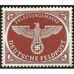 1 عدد تمبر امانات پستی - سری پستی نظامی - رایش آلمان 1942 قهوه ای تیره
