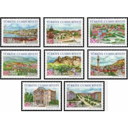 8 عدد تمبر سری پستی استانهای ترکیه - مناظر  - ترکیه 2008 قیمت 8.5 دلار