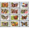 12 عدد تمبر پروانه ها  و بیدها- رومانی 1991 جدا شده از شیت