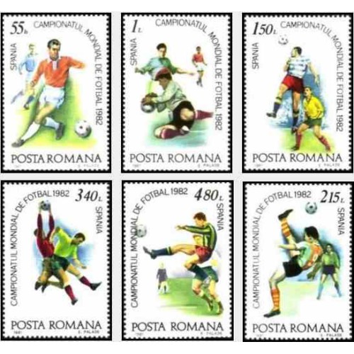 6 عدد تمبر جام جهانی فوتبال اسپانیا - رومانی 1981