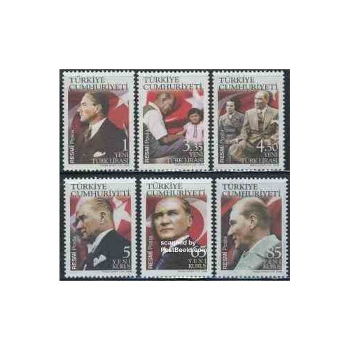 6 عدد تمبر یادبود آتاتورک - ترکیه 2008 قیمت 9.8 یورو