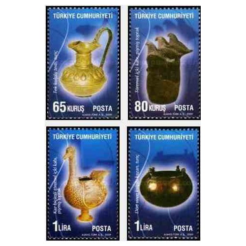 4 عدد تمبر تمدن آناتولی - فرنگیها - ترکیه 2009