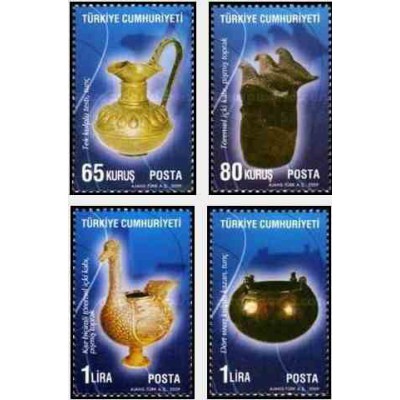 4 عدد تمبر تمدن آناتولی - فرنگیها - ترکیه 2009