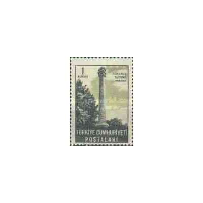 1 عدد تمبر سری پستی - بناهای آنکارا - ترکیه 1963