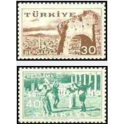 2 عدد تمبر نمایشگاه برگاما - ترکیه 1957