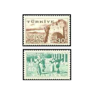 2 عدد تمبر نمایشگاه برگاما - ترکیه 1957
