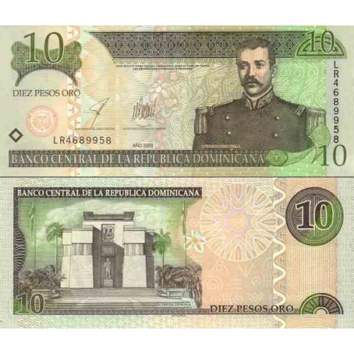 اسکناس 10 پزو - جمهوری دومنیکن 2003 اسکناس 10 پزو - جمهوری دومنیکن 2003