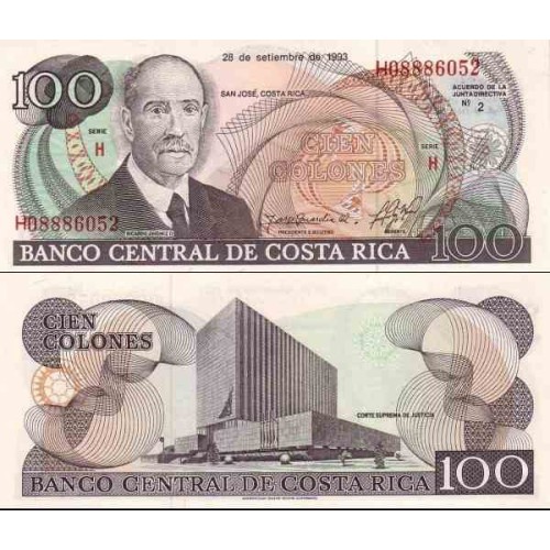 اسکناس 100 کلونس - کاستاریکا 1993