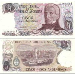 اسکناس 5 پزو - آرژانتین 1983