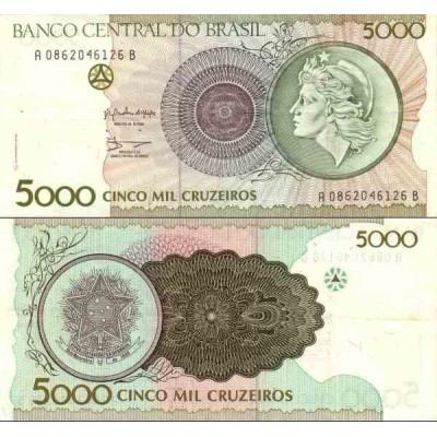 اسکناس 5000 کروزرو - برزیل 1990