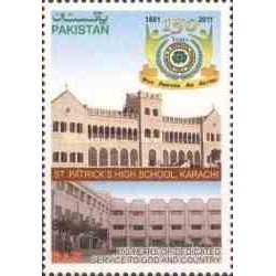 1 عدد تمبر یادبود 150 سالگی دبیرستان سنت پاتریک ، کراچی - پاکستان 2011