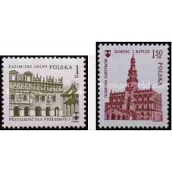 2 عدد تمبرحفاظت از بناهای یادبود اروپا - لهستان 1975