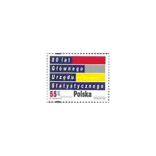 1 عدد تمبر 80مین سالگرد دفتر مرکزی آمار - لهستان 1998