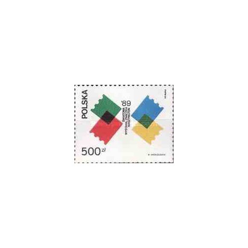 1 عدد تمبر نمایشگاه بین المللی تمبر واشنگتن - یادبود اتحادیه جهانی پست - لهستان 1989