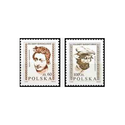 2 عدد تمبر مجسمه های قلعه واول - لهستان 1982 قیمت 6.5 دلار