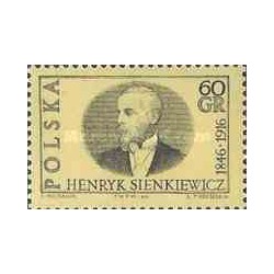 1 عدد تمبر یادبود هنریک سینکیه‌ویچ - ژورنالیست و برنده جایزه نوبل  - لهستان 1966