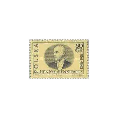 1 عدد تمبر یادبود هنریک سینکیه‌ویچ - ژورنالیست و برنده جایزه نوبل  - لهستان 1966
