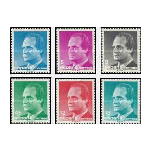 6 عدد تمبر سری پستی -  پادشاه خوان کارلوس اول - اسپانیا 1985