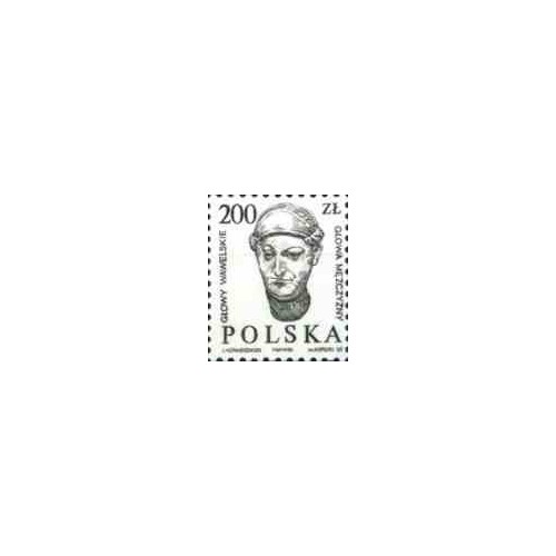 1 عدد تمبر سری پستی - سرهای مجسمه قلعه واول در کراوف  - لهستان 1986