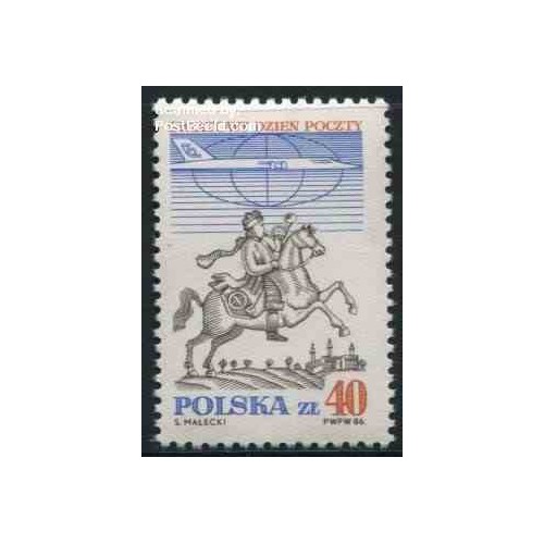 1 عدد تمبر روز جهانی پست - لهستان 1986