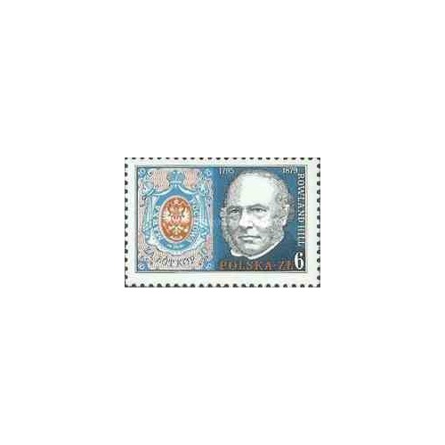 1 عدد تمبر صدمین سال مرگ رولاند هیل - مخترع تمبر - لهستان 1979