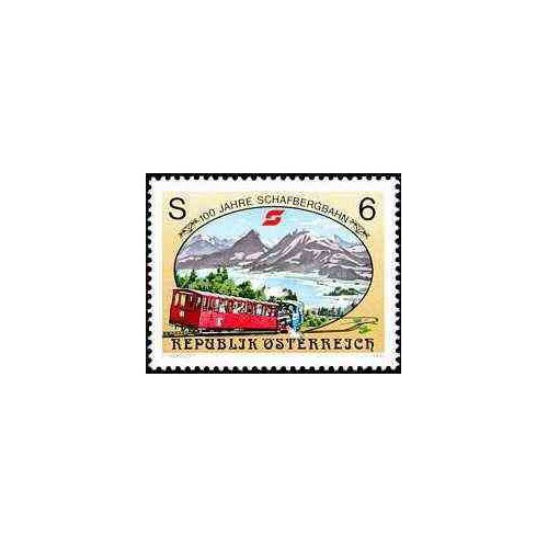 1 عدد تمبر صدمین سال ترن بخاری کوهستان شافبرگ - اتریش 1993