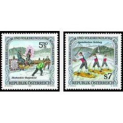 2 عدد تمبر  گنجینه رسوم ملی و فرهنگ عامه - اتریش 1993